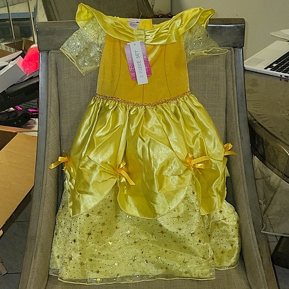 Brand New Disney Belle dress with velcro crown